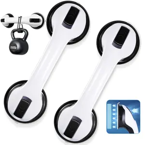 2 Pack Suction Grab Bars for Bathtub & Shower, 12 Inch Strong Shower Handle, Senior Safety, Bathroom Safety Bar for Shower Chair