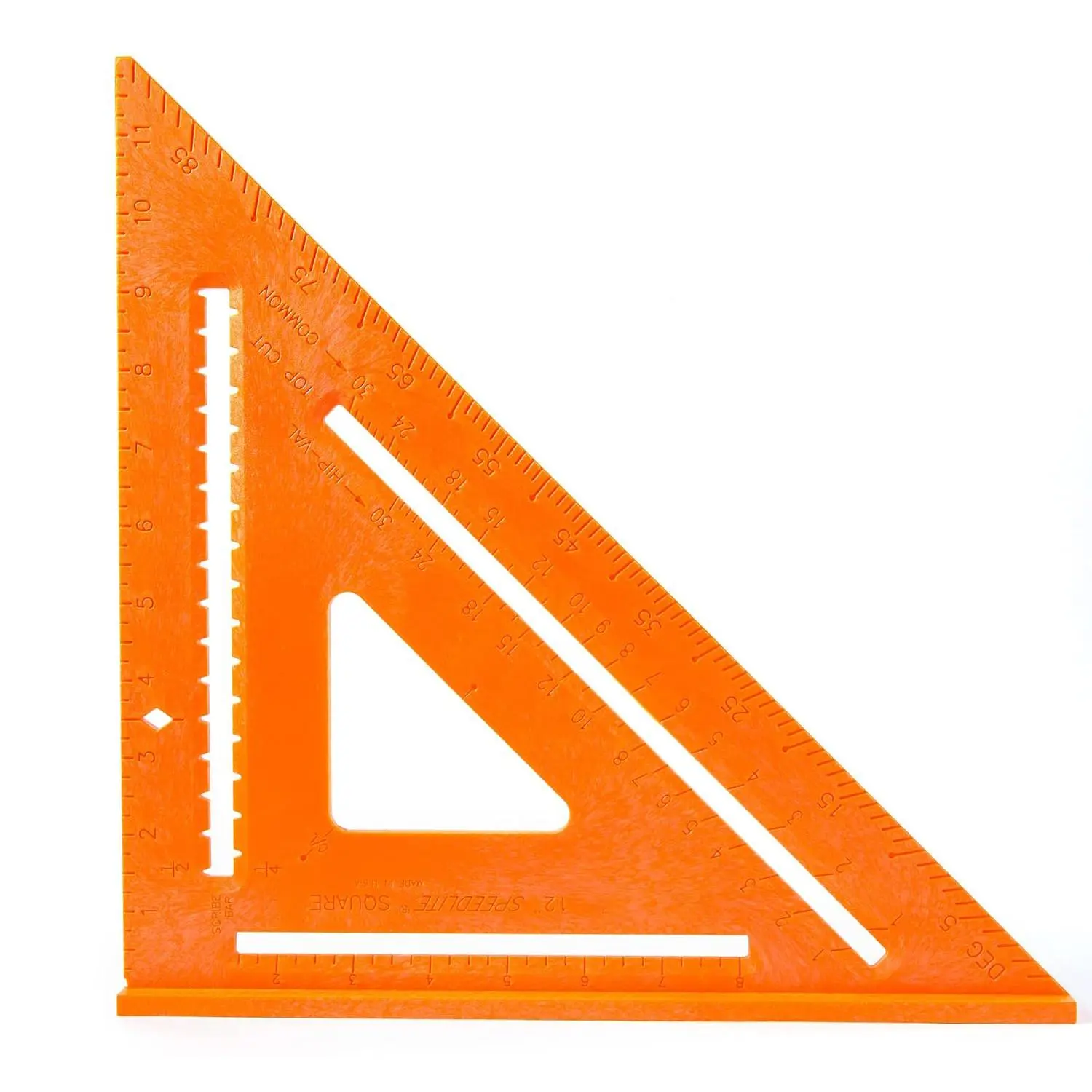 8 inch Orange Composite Speedlite Speed Square Layout Tool, made of High Impact Polystyrene