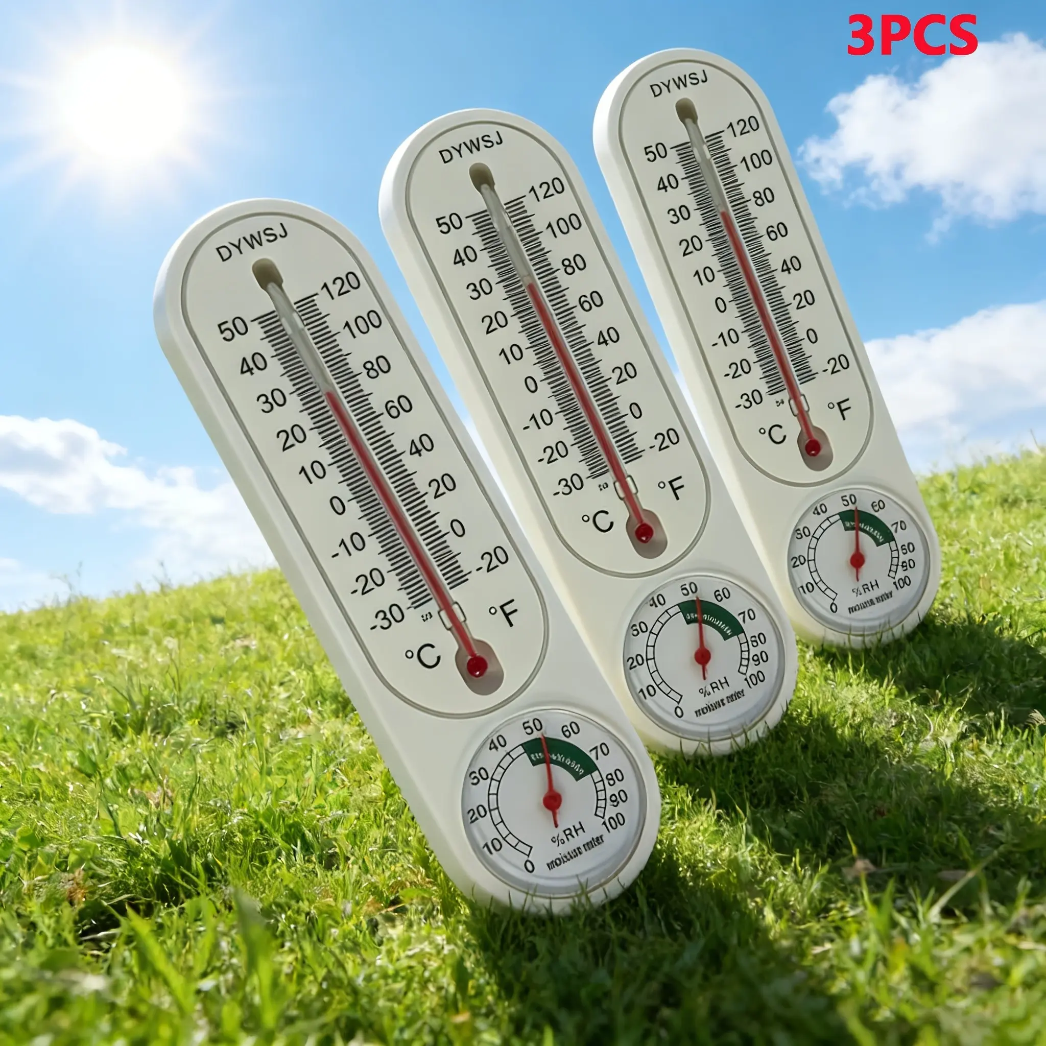 Swardman Wall-Mounted Temperature Thermometer Set, Dual Scale Fahrenheit/celsius, Ideal for Greenhouse, Garden, Home, Basement, Plant Growth Monitoring