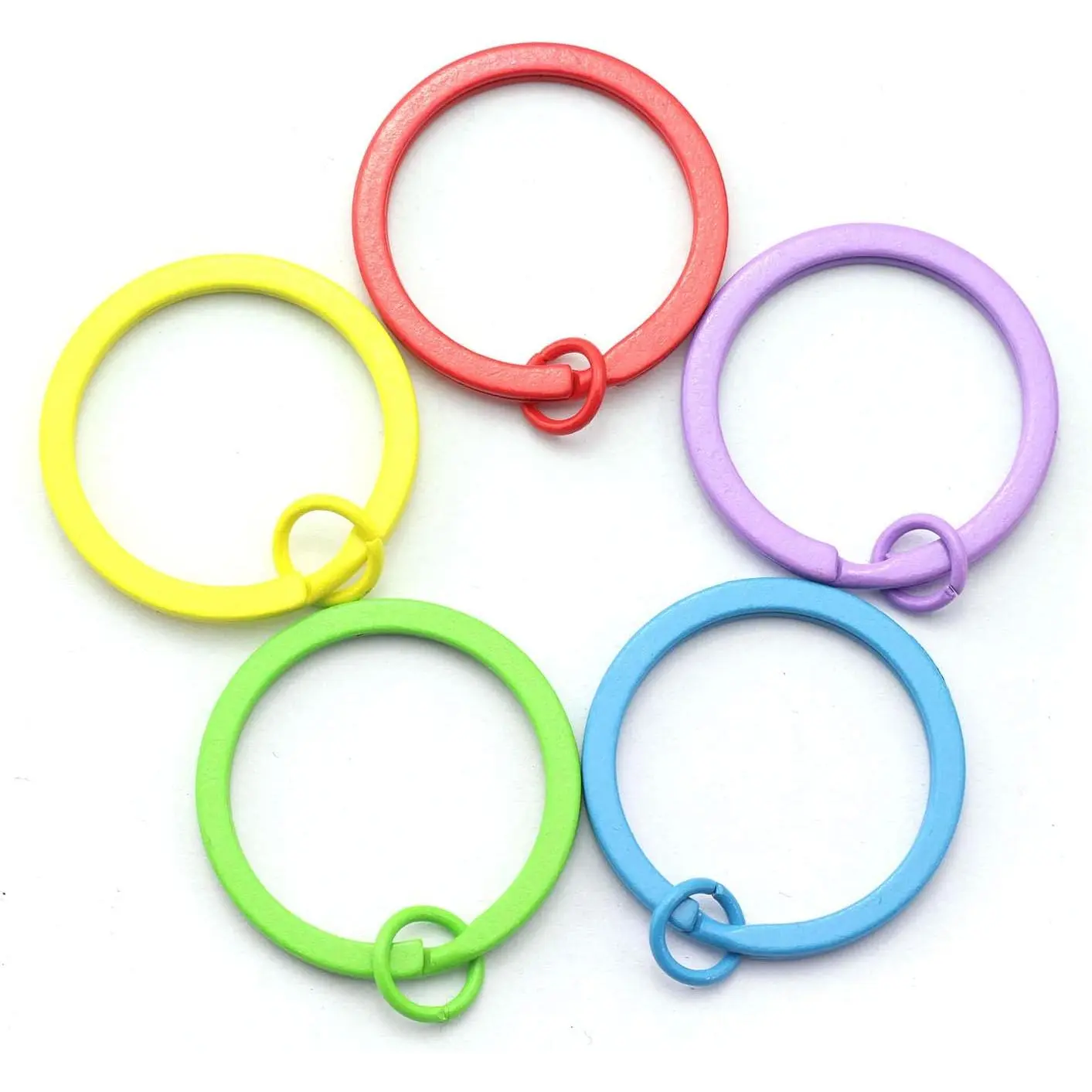 50 count 30mm Colorful Flat Key Chain Ring Metal Split  for    Organization