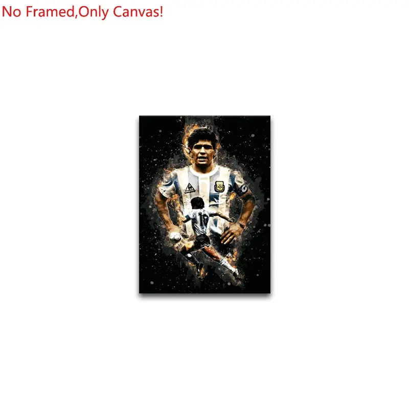 1 Piece/Set Frameless Canvas Painting Print Poster,Classic Pop Modern Sports Documentary Art,Diego Maradona Argentina Soccer,Perfect Gift for Soccer Lovers,Ideal Gift for Bedroom,Study,Office,Living Room,Dorm Hallway,Kitchen,Mural,Wall Decoration