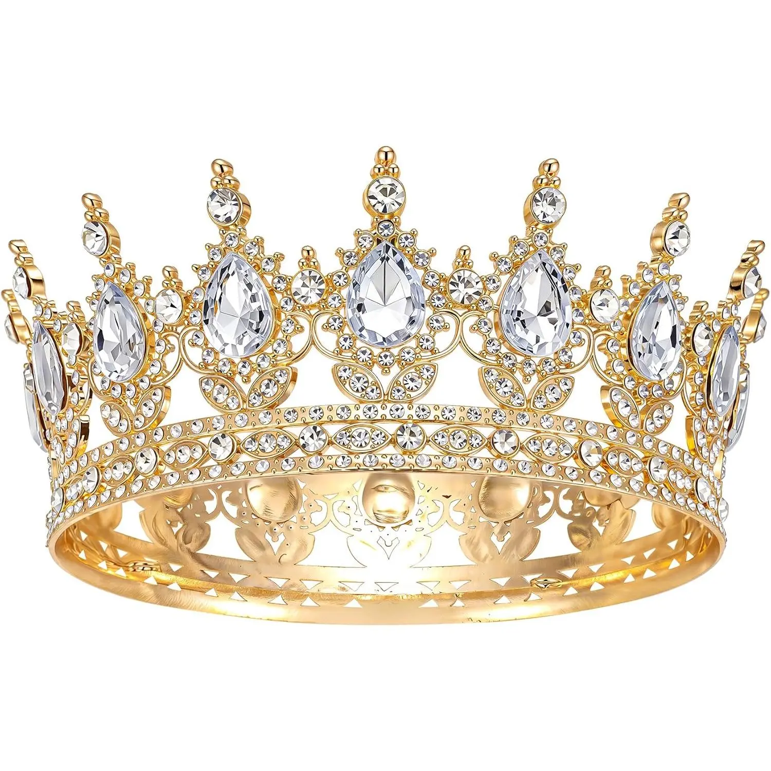 Women's Glamorous Elegant Flower Crown - Female Women's Fashion Hair Headpiece Accessory for Birthday, Queen Party Decor, Tiara Crown, Adult Size, Acrylic Flower Ornament Crowns & Tiaras