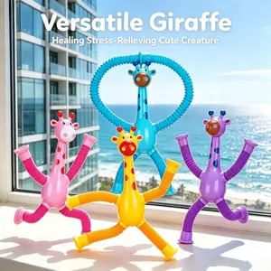 Giraffe Suction Bubble Tube Toy for Kids, Stretchable Stress Relief Toy, Educational Plaything, Sensory Awareness, Autism Friendly