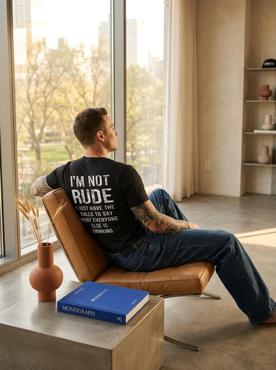 I’m Not Rude I Just Have the Balls to Say What Everyone Else Is Thinking Print Men’s Hoodie