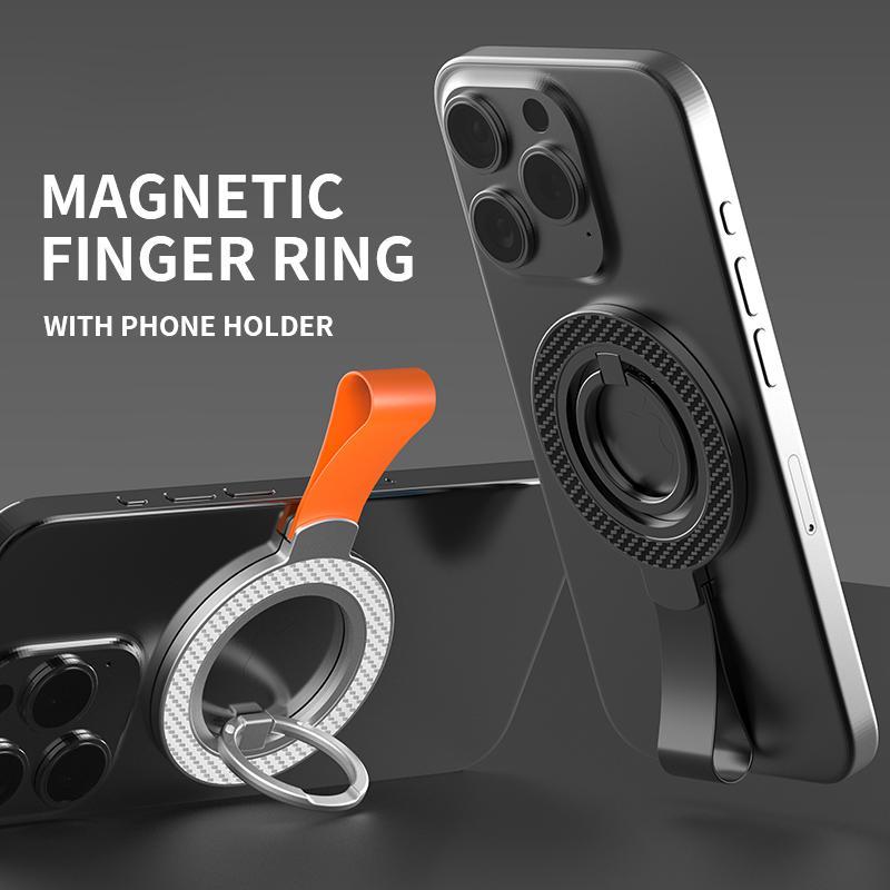 Magnetic Phone Finger Ring Holder, 360 Degree Rotatable Phone Stand, Portable Phone Holder for Home Office Gym Kitchen Desktop Use, Magnetic Smartphone Holder