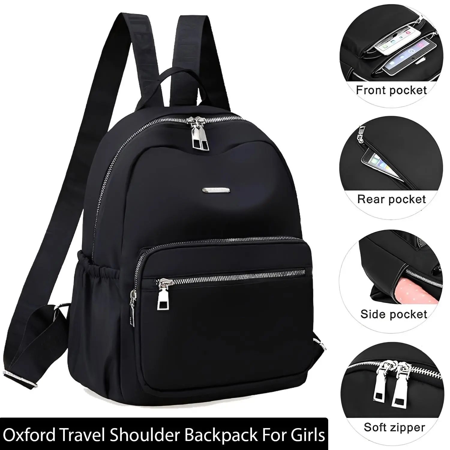 Womens Ladies Waterproof Anti-Theft Backpack Rucksack Travel School Shoulder Bag