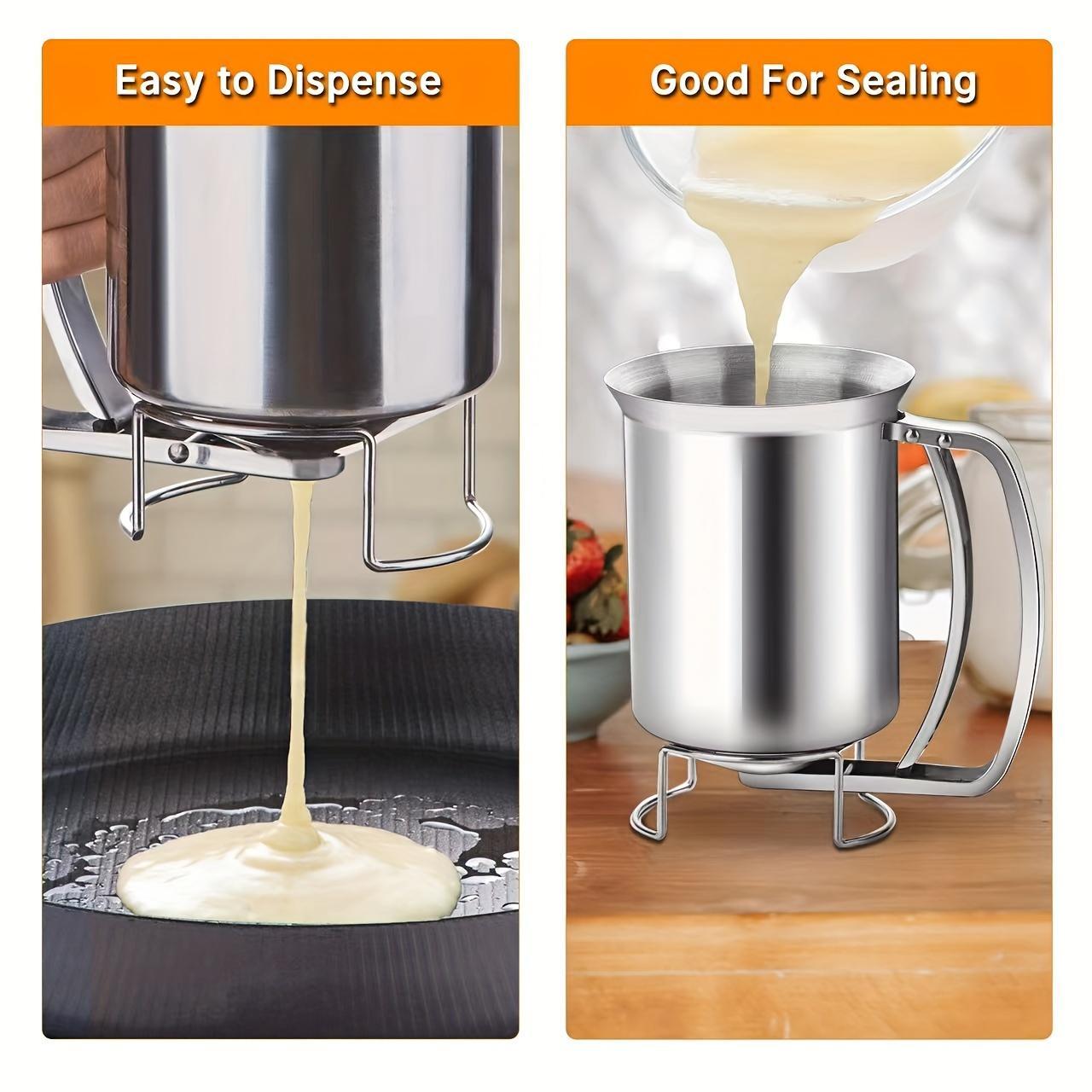 Handheld Stainless Steel Batter Separator Cupcake Batter Funnel Mixing Batter Dispenser