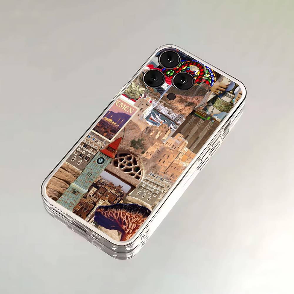 Yemen National Emblem Flag Passport Phone Case For iPhone 17,16,15,14,13,12,11 Plus,Pro,Max,XR,XS,Plus,E,SE4,Mini Transparent Cover