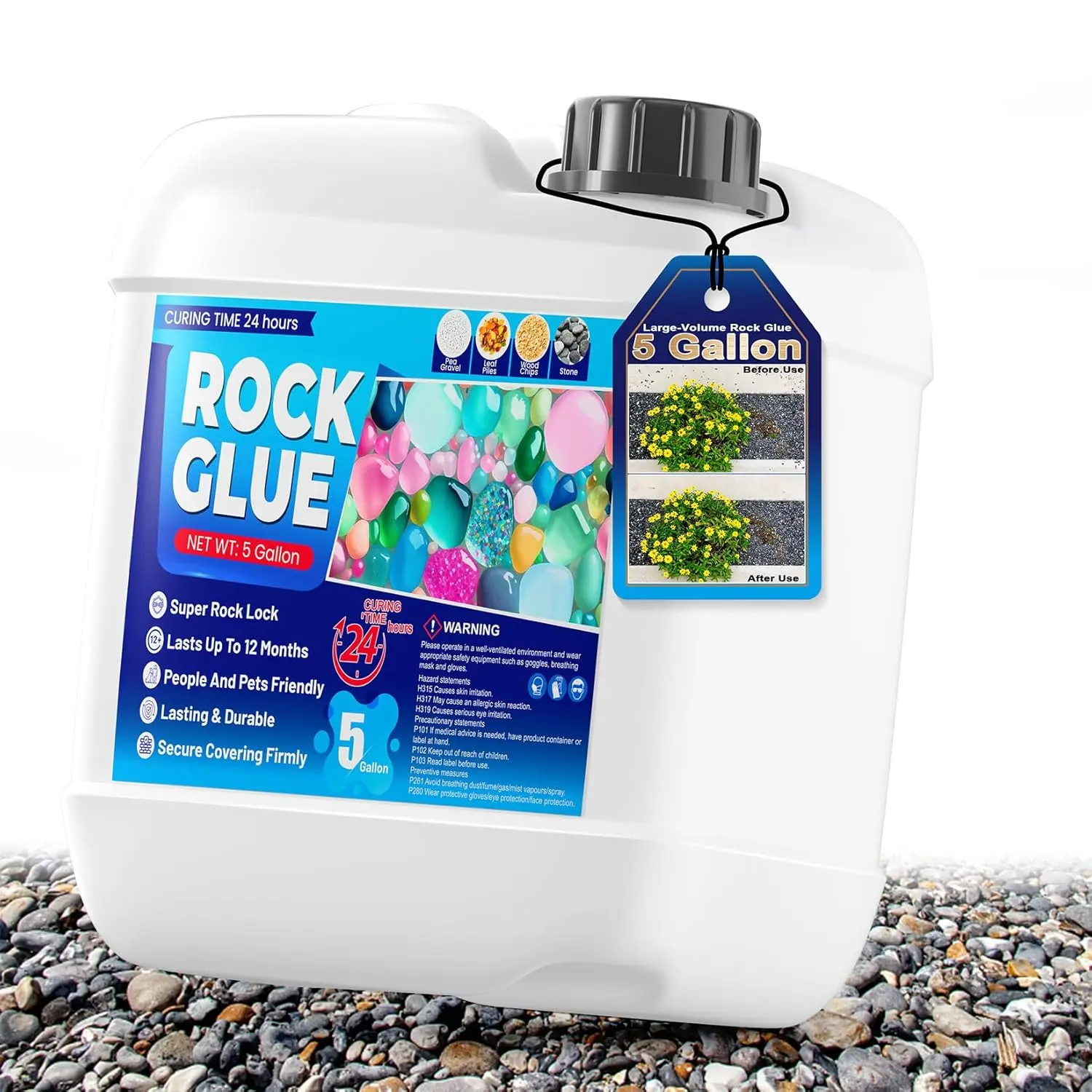 Mulch Glue - 32 OZ Rubber Mulch for Landscaping,  Safe Rock Glue