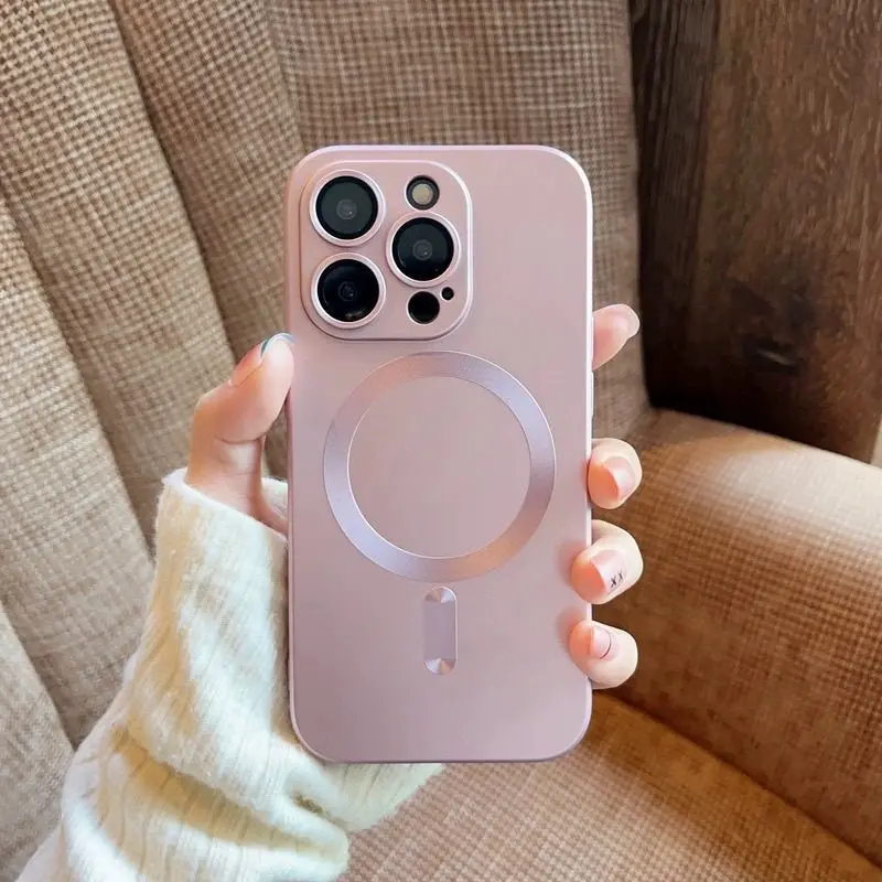 for iphone 17 pro case 15 14 13 12 16 pro max cases phone cases Magnetic case for Women, Matte Luxury Soft Metallic Luster Design with Camera Lens Protector, Compatible with Magsafe Case dealsforyoudays ip17promax fashion gift anti drop