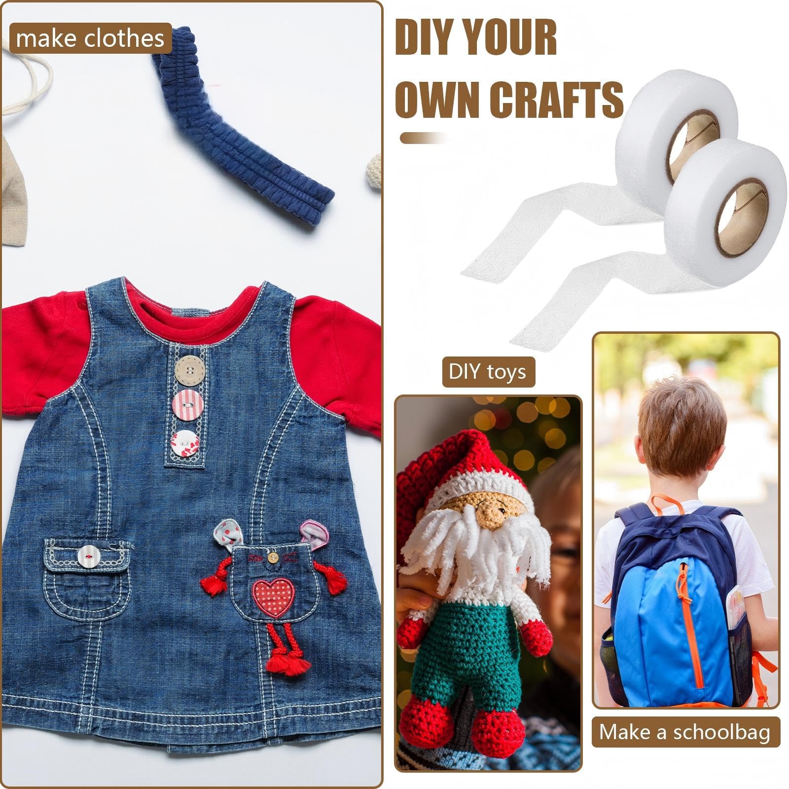 Iron-On Hemming Tape Buy 1 Get 1 Free No-Sew Fabric Adhesive for Pants Quick Fix White