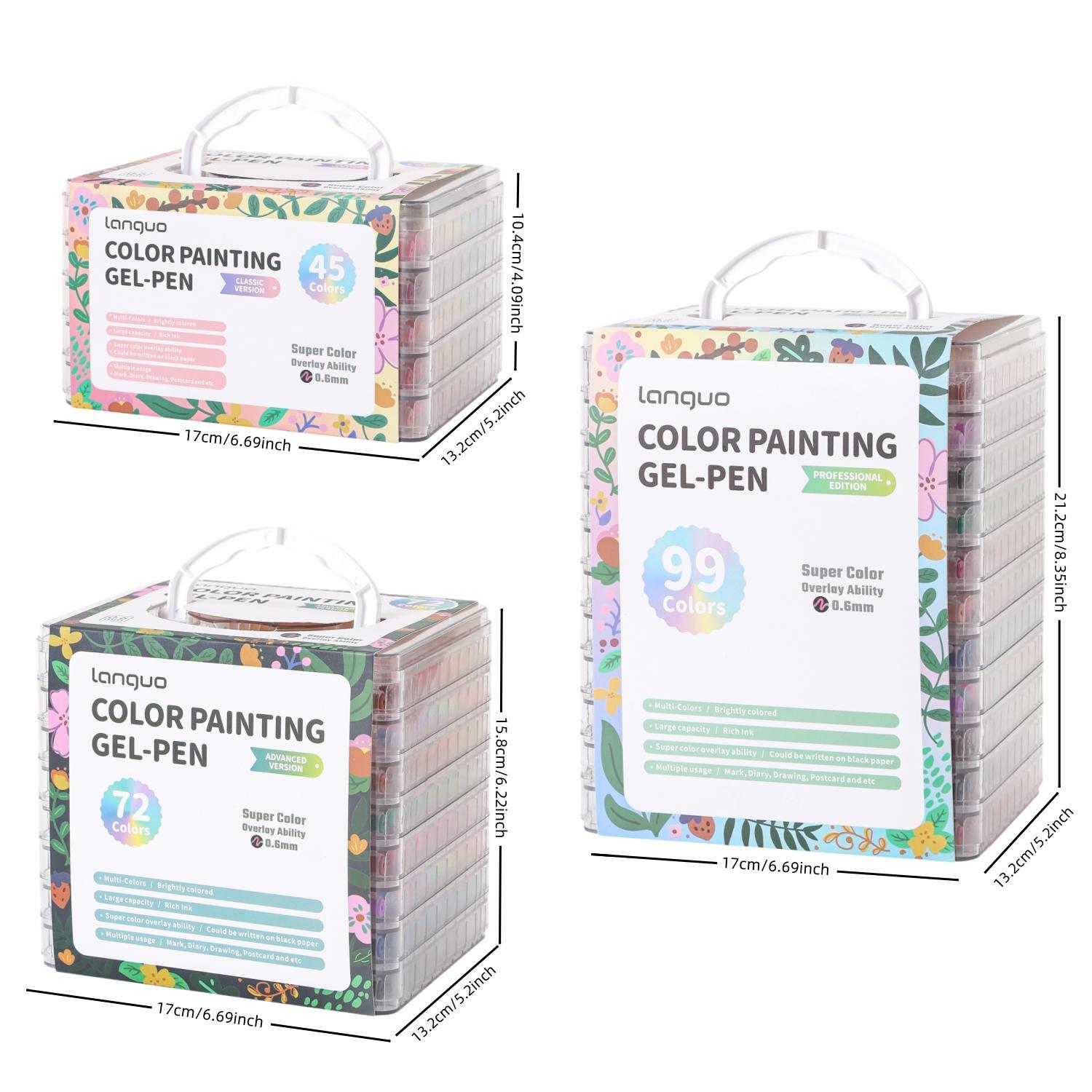 Gel Pen Set, 0.6mm Needle Tip Gel Pens with Storage Box, Gel Marker for Making Cards, Journaling Crafting Doodling Drawing, School Craft Supplies, Art Markers Set, Doodle Drawing Pen