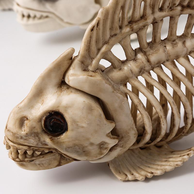 Piranha Plastic Skeleton Decoration, Creative Ornament of Simulated Animal Skeleton