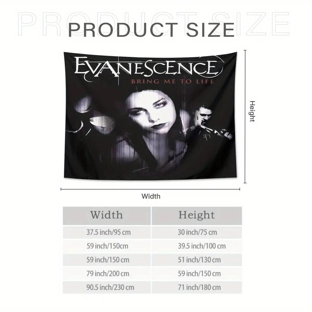 Evanescence "Bring Me to Life" Wall Hanging Tapestry - A2 Size Minimalist Unique Room Decor Gift, 100% Polyester Lightweight Fabric, No Electricity Needed, Calming Office & Study Artwork