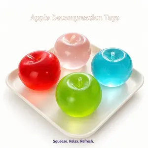 Apple Squishy Toys, Soft Squeeze Stress Relief Set, Super Slow Rising Mochi Fidget, Calming Anxiety Toy, Birthday Party Gift for Kids