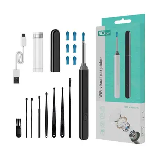 Portable Visual Ear Wax Remover Set with 6 Ear Tips and 8 Cleaning Tools, Earwax Removal Kit Camera Ear Cleaner Compatible with Ios and Android, Ideal Holiday Gift, Earwax Remover Sticks