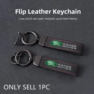 1Pcs Leather Keychain Car Keychain Hand-Woven Key Rope Key Ring Auto Emblem Accessories For Land Rover Range Rover Evoque Velar Defender Discovery Freelander Land Cruiser Keychain For Car Keys