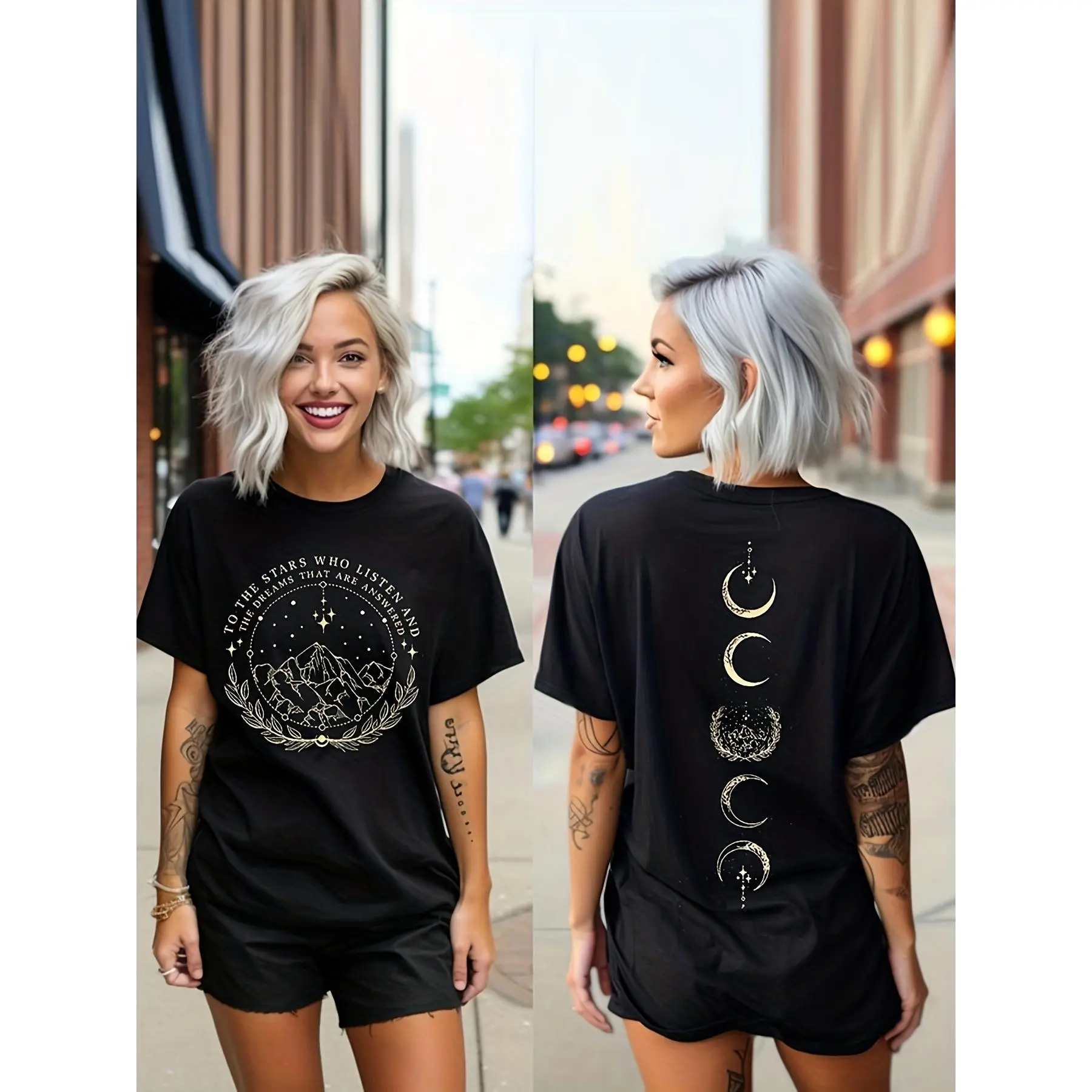 the Starlight City Shirt, a Comfortable Vintage-coloredNightclub Shirt, a Unisex Book Lover T-shirt, and a Fantasy Reader Shirt,summer graphic tees