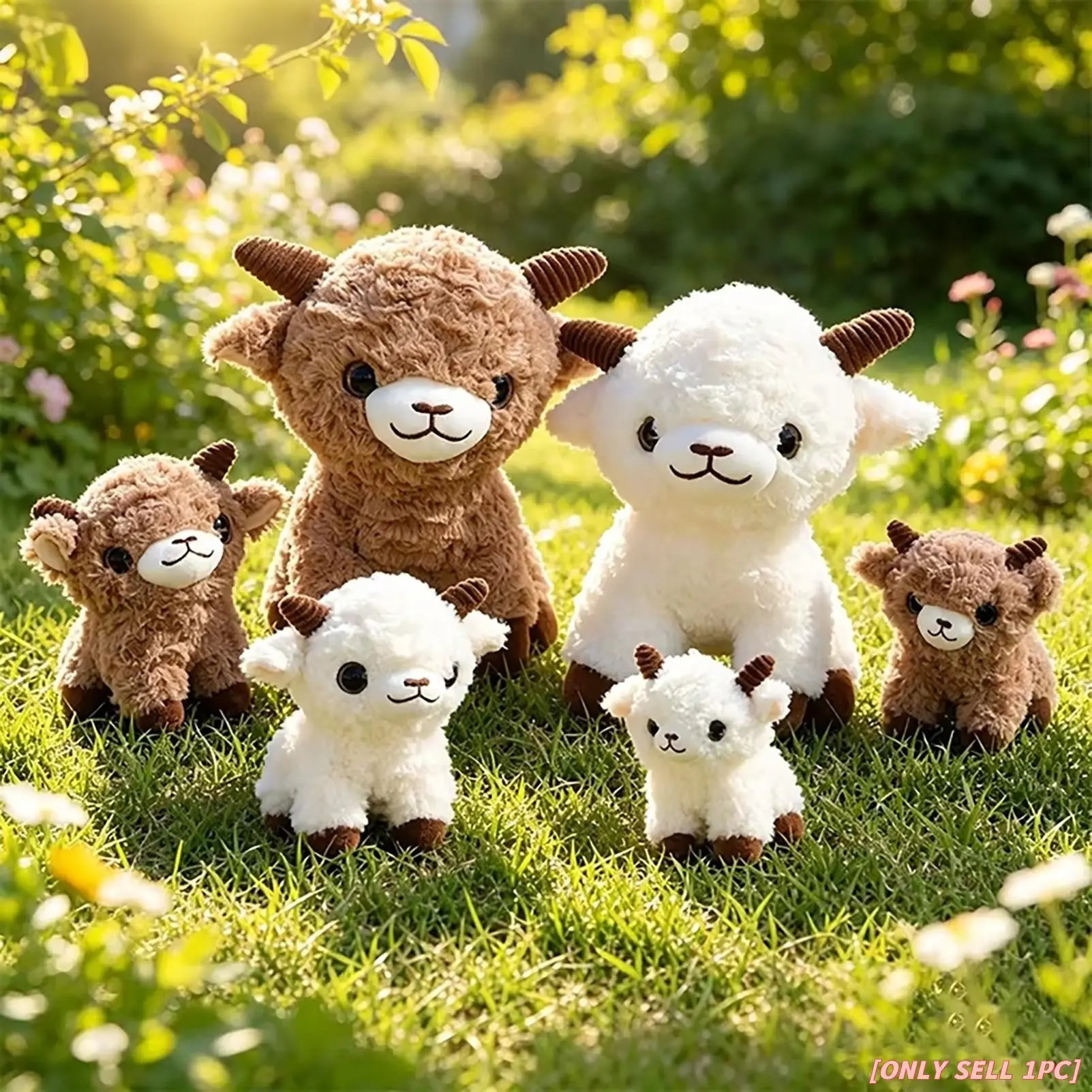 Cute Fluffy Lamb Plush Keychain | Soft Brown & White Sheep Doll Charm Pendant | Kawaii Backpack Accessories | Aesthetic Desk Decor | Stress Relief Plush Toy | Birthday, Valentine & Christmas Gift for Girls