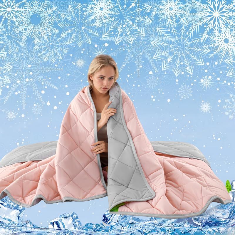 Solid Color Double Sided Cooling Blanket, 1 Count Soft Breathable Lightweight Blanket, Air Conditioning Blanket for Home Office Travel Dormitory Camping