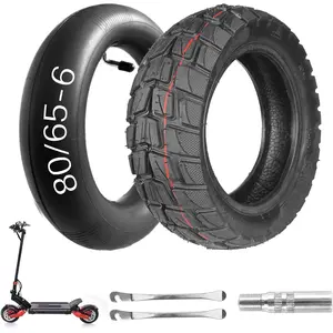 80/65-6 Scooter Tire Replacement, 255x80 10x3 Tire and Tube Set, 10 inch Tire, for Nanrobot D4/D5/D6+/Apollo Pro/Kugoo Kirim M4 Pro/Varla Eagle One/Kaabo Wolf Warrior/Mantis 10 Electric Scooter