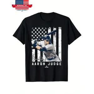 Men'S Aaron Judge New York Baseball Jersey - American Flag Design with Judge'S Name & Number 99, Red & Color Block, Short Sleeve Crew Neck, Durable All-Season Casual Sports Apparel for Fans, Team Uniform Style, Comfortable Casual Attire