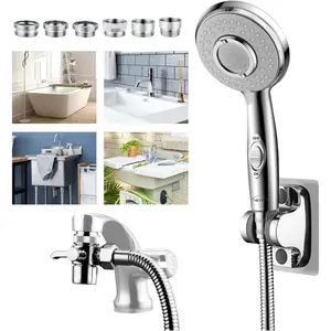 Shower  Hose Attachment for Sink/Tub Faucet - /OFF Jets Sprayer for  Wash/Bathtub Cleaning/ Bath/Hair Rinse, Tap Extender Water Nozzle for Bathroom Kitchen Utility Garden Basement