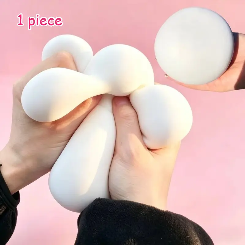Squishy White Stress Ball Fidget Toy Soft Bun Squeeze Ball Stress Relief Slow Rising Sensory Toys for Adults Relaxing Gifts Squishy Balls