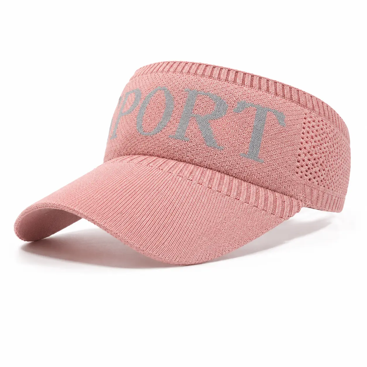 Women's Open Top Sun Visor Cap, Breathable Knit Wide Brim Hat for Outdoor Sports Running Tennis Golf Beach