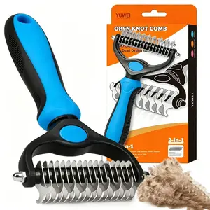 Original Pet Grooming Rake - Double-Sided Deshedding Dematting Tool, Groomer Tools, Undercoat Rake for Dogs & Cats, Extra-Wide Dog Grooming Brush & Deshedder Comb for Long Hair, Reduces Shedding 95%