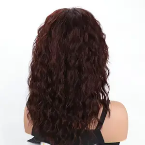 A fluffy water ripple long curly hair European and American style women's full head wig suitable for ladies to wear and decorate