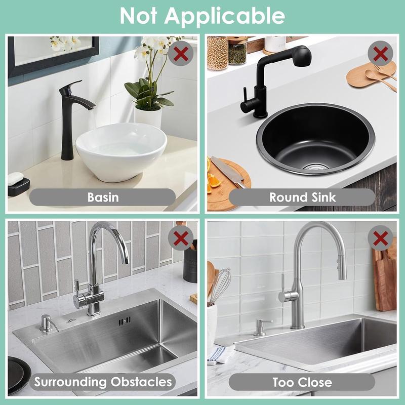 24 Inch Longer Faucet Mat for Kitchen Sink 5°Slope Fast Self-draining Silicone Splash Guard with Customizable Hole & Button Design for Efficient Drainage and Tidy Sink Area