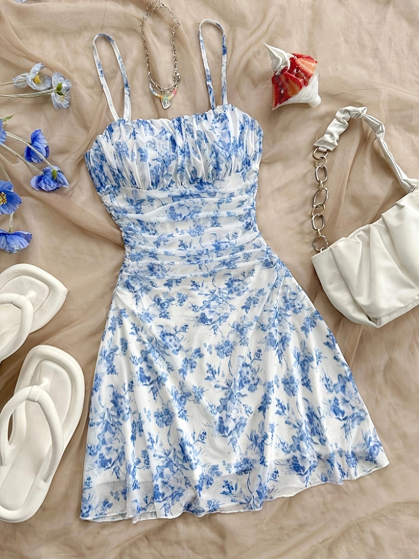 Women's Floral Print Halter Dress New Fashionable Elegant Suitable for All Seasons
