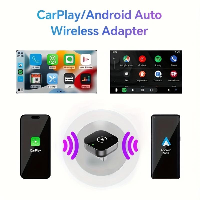 Wireless CarPlay Box for Android Auto and iOS - High-speed 5GHz WiFi, low latency, plug-and-play universal car adapter, supports OTA updates, compatible with most cars. wire apple carplay plug