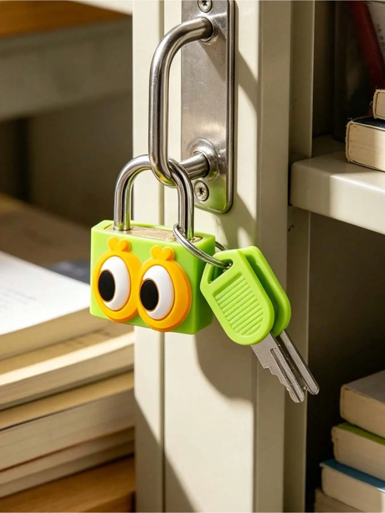 Eye-pattern luggage lock, small suitcase padlock with key, strong brass lock core with plastic casing (cherry pattern for easy lock matching), compact and sturdy, luggage lock, mini suitcase padlock