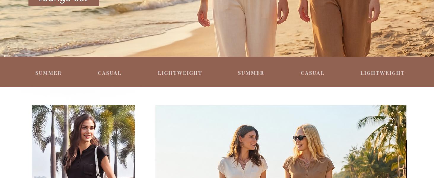 Women's 2 Piece Pant Sets Casual Travel Outfits Summer Cap Sleeve Top Wide Leg Crop Pants Matching Set