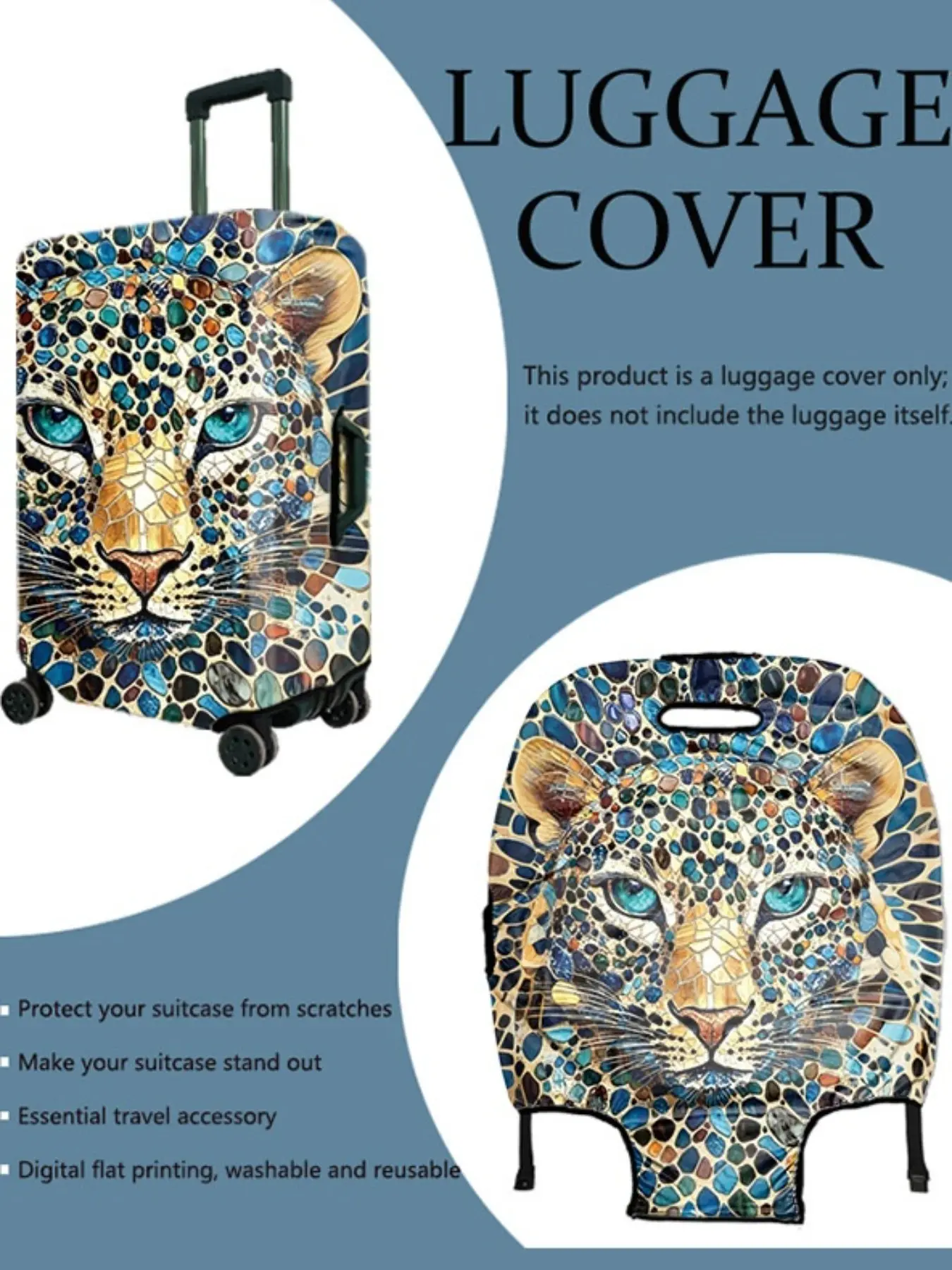 1pcs Luggage Protective Cover, All over Print Design, Suitable for 20-28 Inch Suitcases, Thick High-Quality Fabric, Essential Travel Accessory