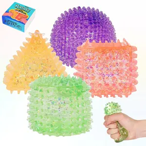 4 Pack Geometric Fidget Squishies, Unique Rough Surface Tactile Toy to Calm Stress Anxiety