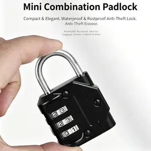 Bold and thickened stainless steel 3-digit password padlock household outdoor waterproof, antirust and anti-theft lock dormitory wardrobe cupboard drawer door warehouse gym locker suitcase universal safety padlock.
