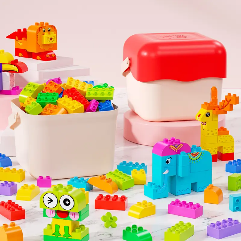 Large Particle Building Blocks - Large-Size DIY Educational Construction Toy for 3+ Toddlers Boys/Girls, Creative Stacking Learning Play Toy, Kids' Birthday/Christmas Gift
