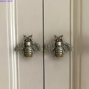 6Pcs Vintage Bee Honeycomb Cabinet Knobs Zinc Alloy Drawer Pulls, Retro Hardware for Kitchen Cupboard Home Decor