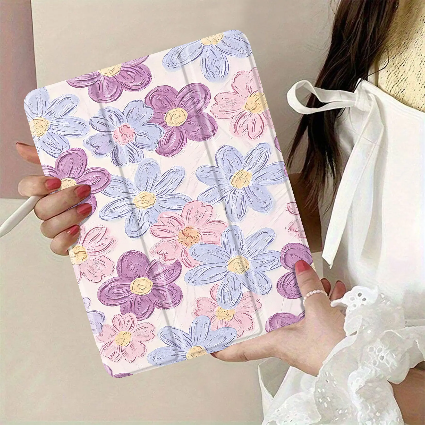 floral design wallpaper featuring vibrant purple and pink flowers on a soft pastel background perfect for home decoration and adding a cheerful touch to any room