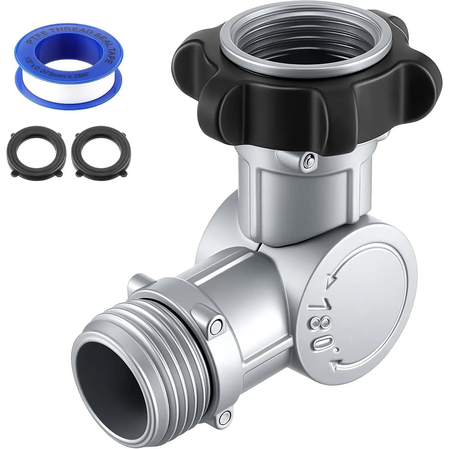 1 Pack Garden Hose Swivel Connector, 3/4" GHT Faucet Extender | 180°/360° Swivel Design, 3/4" GHT Fit, Anti-Kink Hose Adapter, Outdoor Faucet and RV Use
