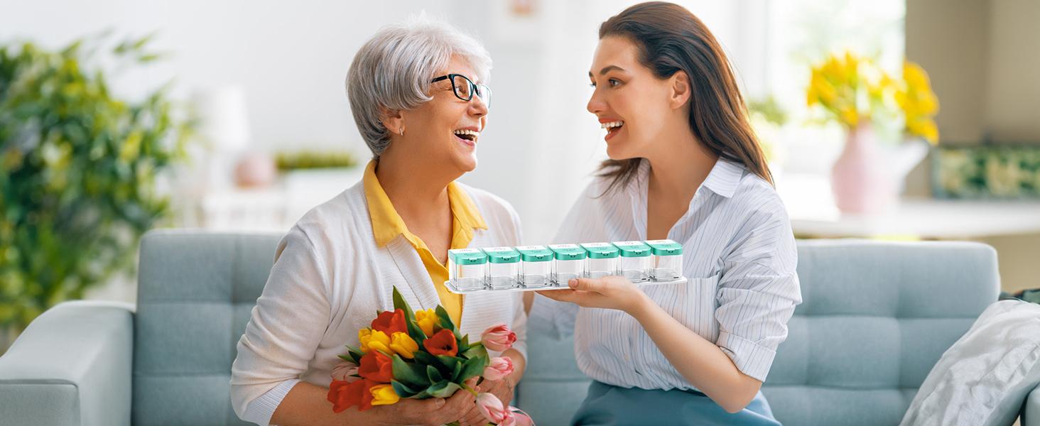 Extra Large Weekly Pill Organizer 2 Times Day, Pill Box 7 Day Am Pm to Hold Daily Medicine Vitamin and Supplements - Cyan