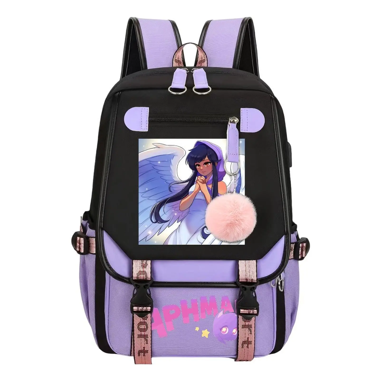 Aphmau Meemeows Print Backpack for Boys & Girls, Teen Student School Bag, Large Capacity Backpack,  Water-Resistant Durable Design, Multi-Pocket Organizer, Perfect Birthday & Holiday Gift 11.4” × 18.1”