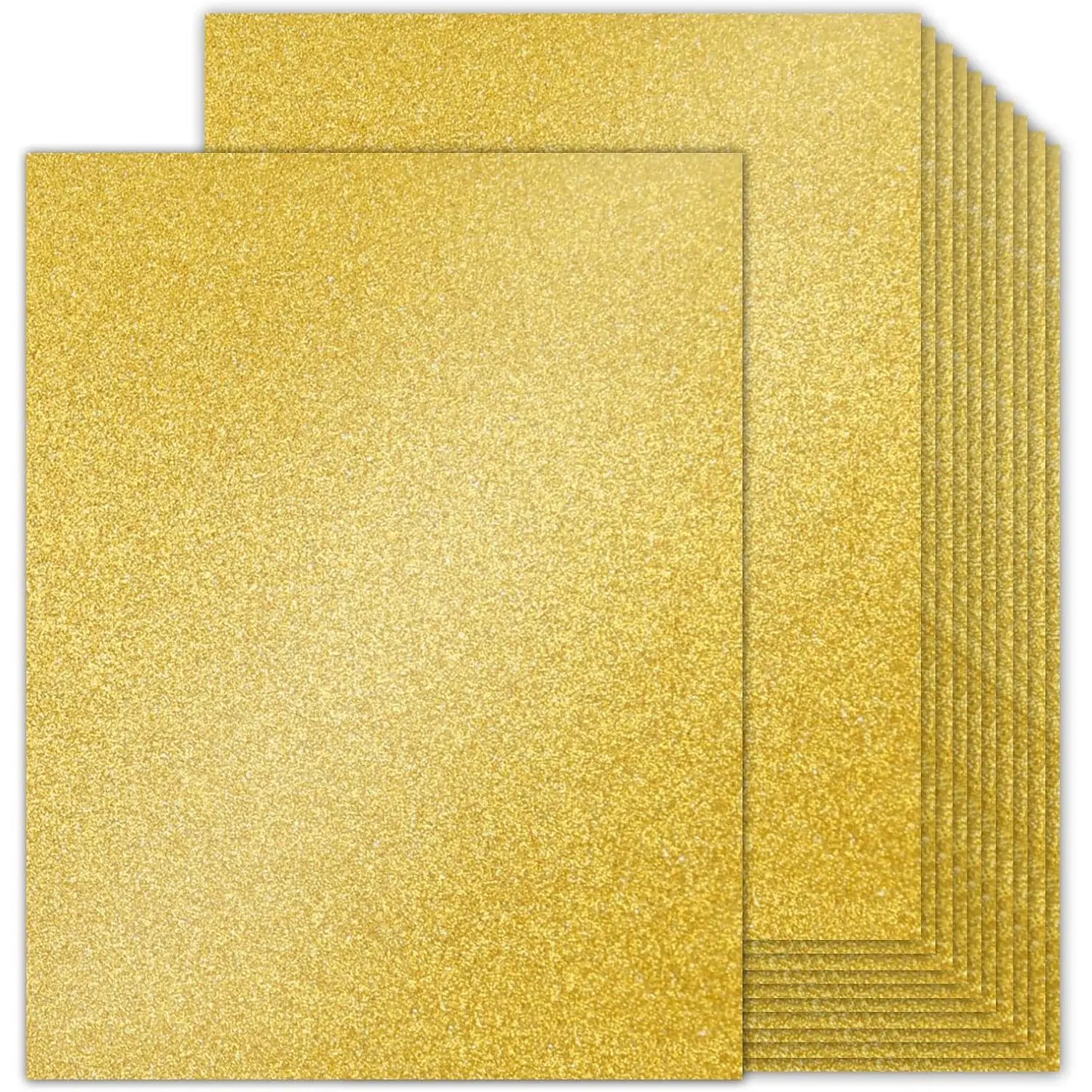 Double-Sided Gold Glitter Cardstock Sheet Pack, 8.5x11 in, 100lb, 24 Sheets, No-Shed Shimmer Paper for Wedding, Anniversary, Birthday Invitations & DIY Craft Projects (Home Supplies)
