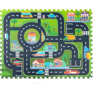 Foam Play Mat for Baby, Interlocking Foam Tiles, City Road Track Puzzle Mat 12 Piecesfidget toys