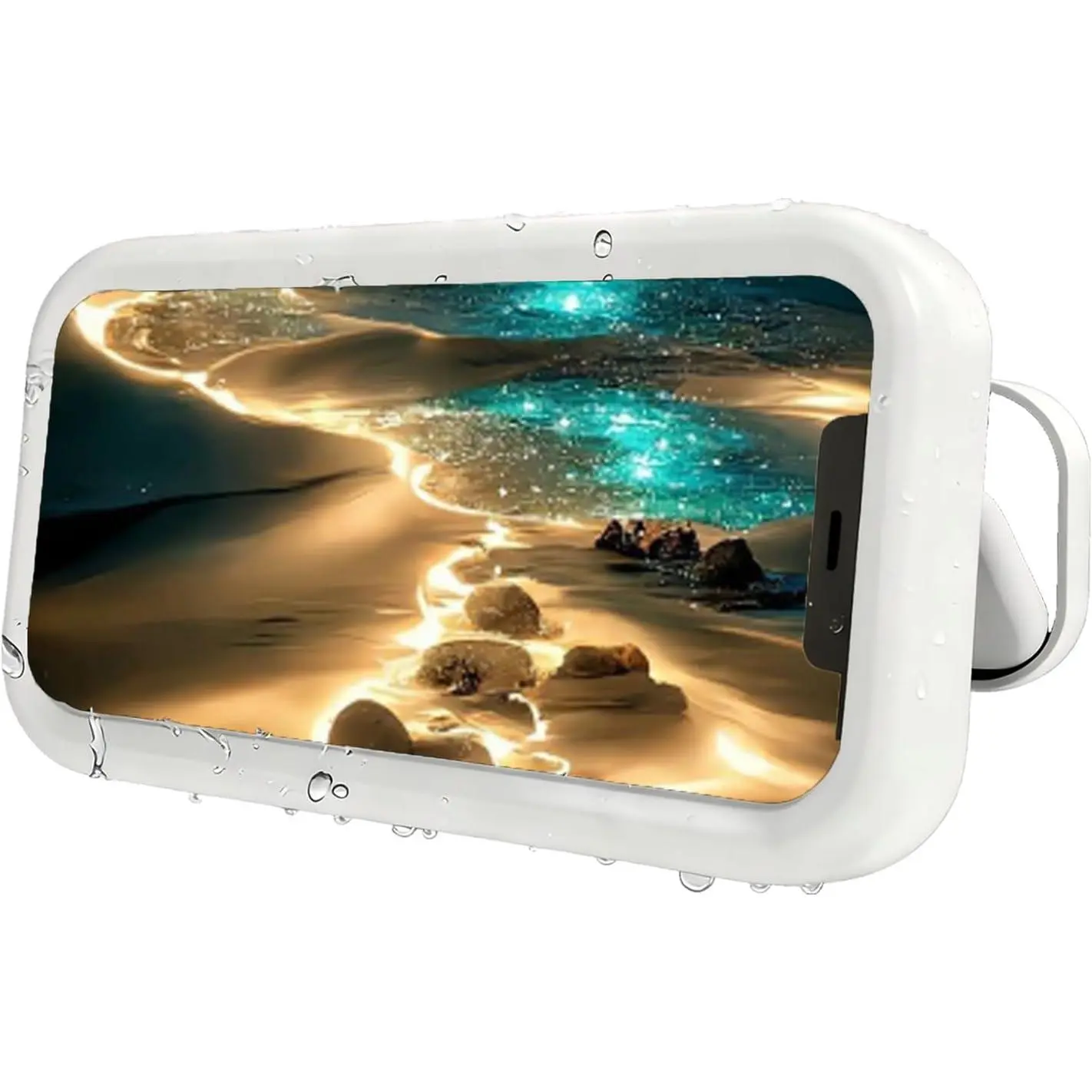 Shower Phone Holder Waterproof, 480° Rotatable Wall Mount Shower Phone Case | IPX6 Waterproof, Retractable Adjustable, Anti-Fog High Sensitive HD Phone Mount for Kitchen Bathroom, Fit 4-7" Phone, White