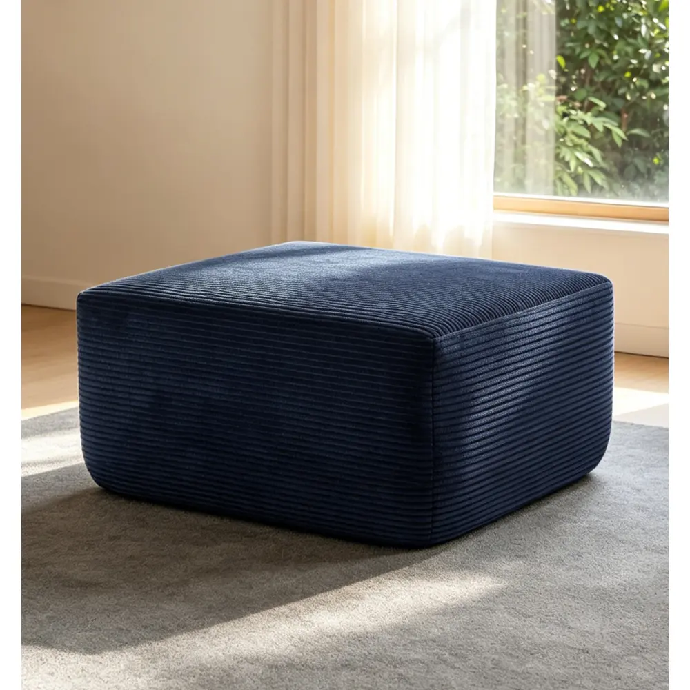 Modern Short Armless Corduroy Fabric Chaise Lounge - No Assembly Required, High-Resilience Foam Structure, 37x29x17", Body-Contouring Plush Seating, Meticulously Crafted 1-Person Indoor Stool-Bench