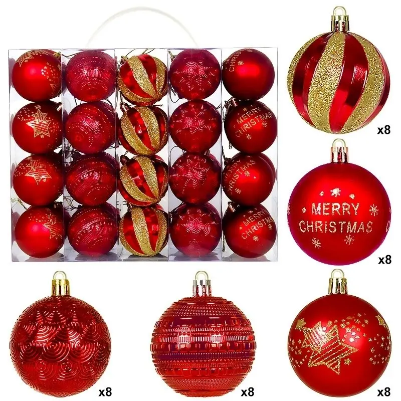 Christmas Ball Set, 6cm 40pcs Christmas Decoration Balls, Painted Electroplated Plastic Spheres, Festive Holiday Ornaments